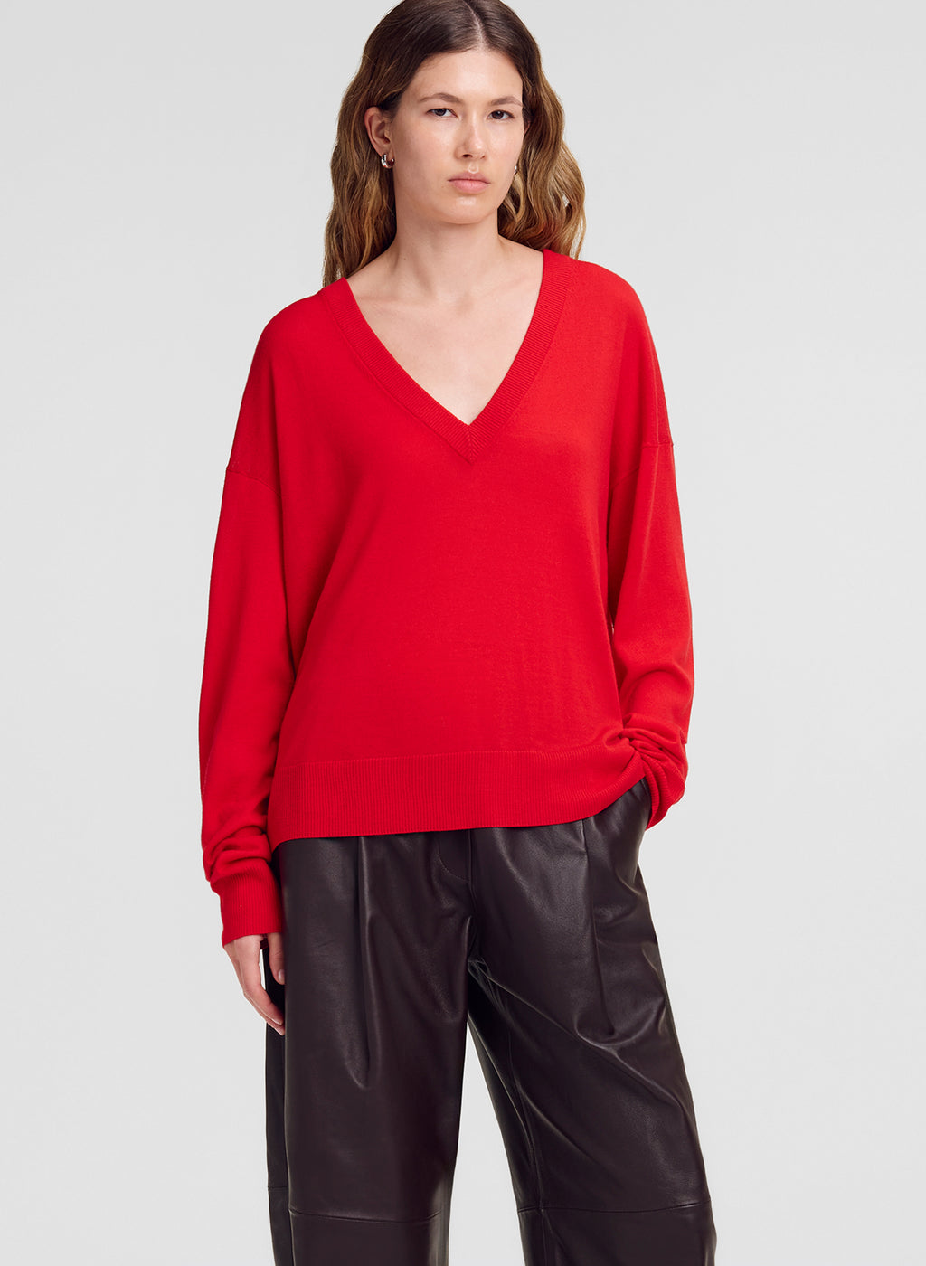Nicole Fine Merino V-Neck Sweater