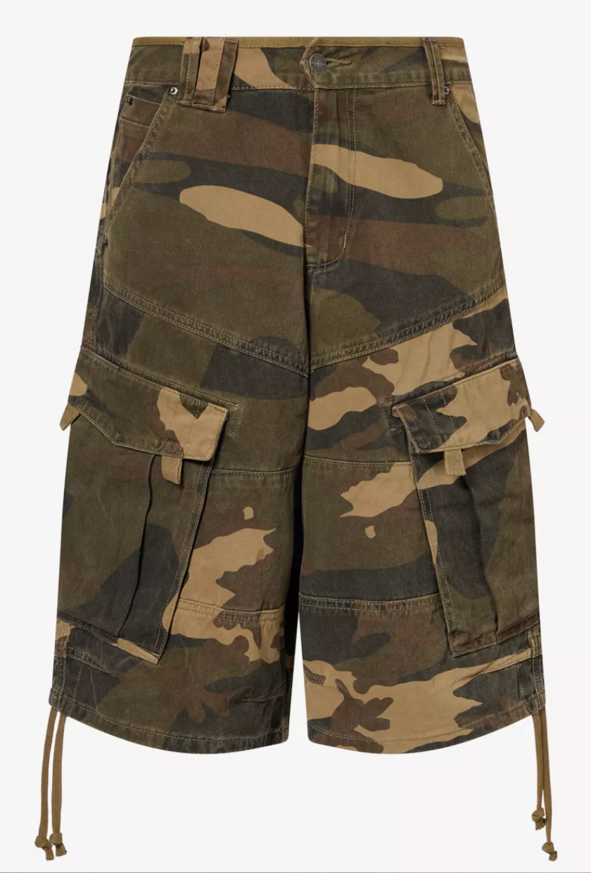 JADED LONDON, Cadet Camo Baggy-Fit Cotton Shorts