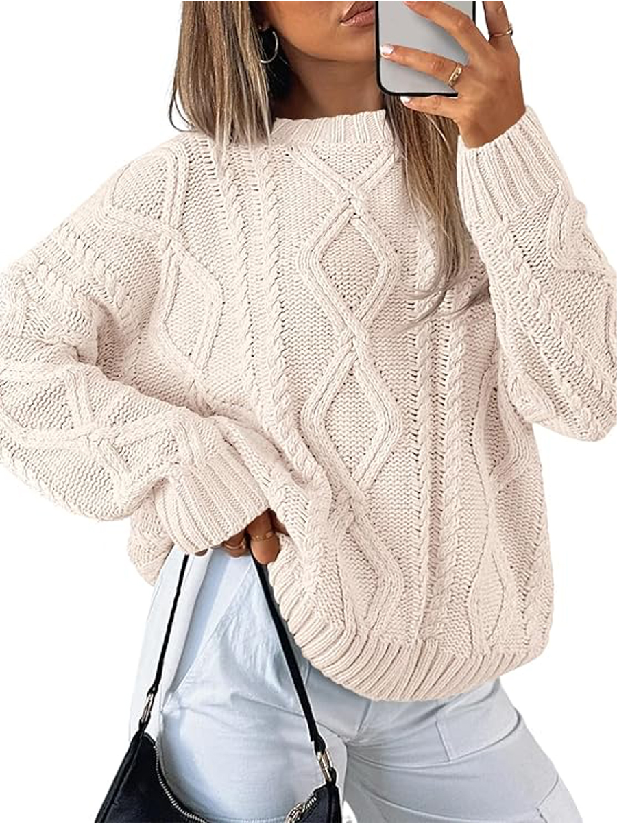 Trendy Queen, Oversized Cable Knit Sweaters