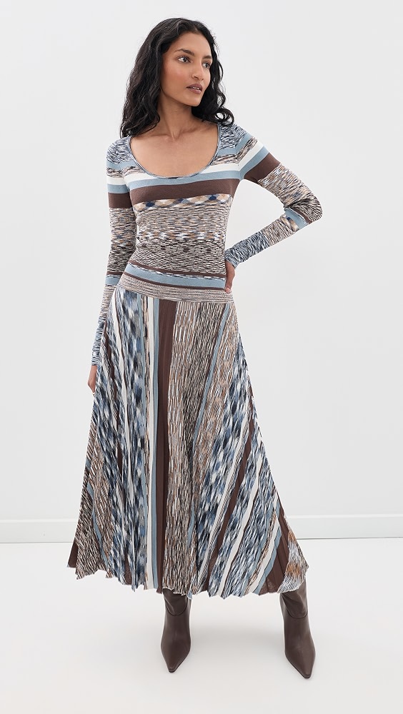 Marlow Dress - Blue Brown Multi