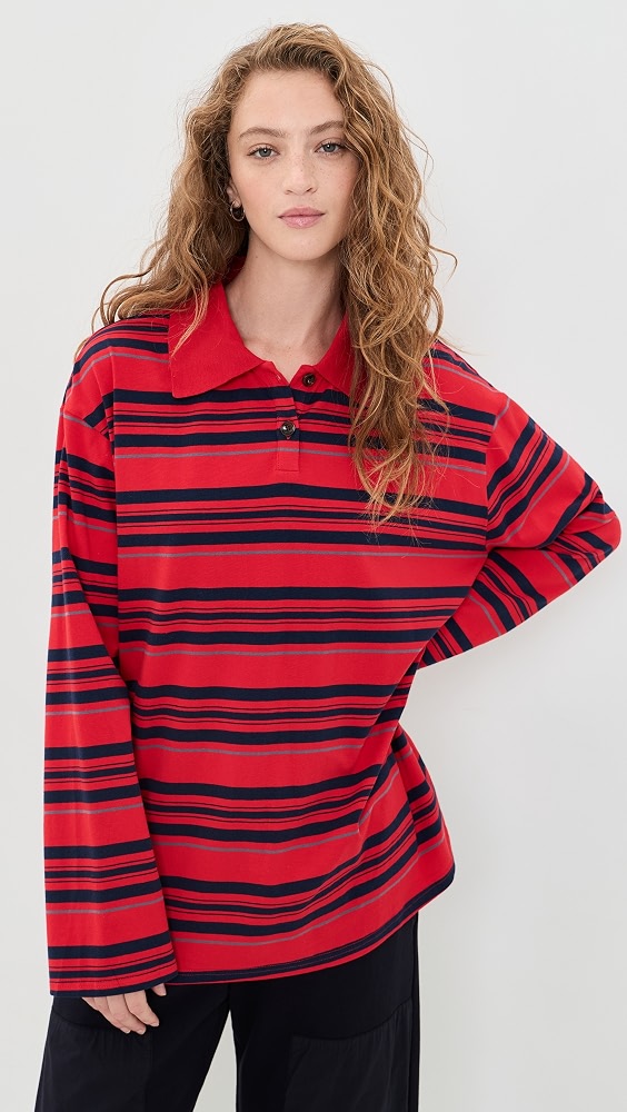 Kinsley Stripe Polo - Red Stripe