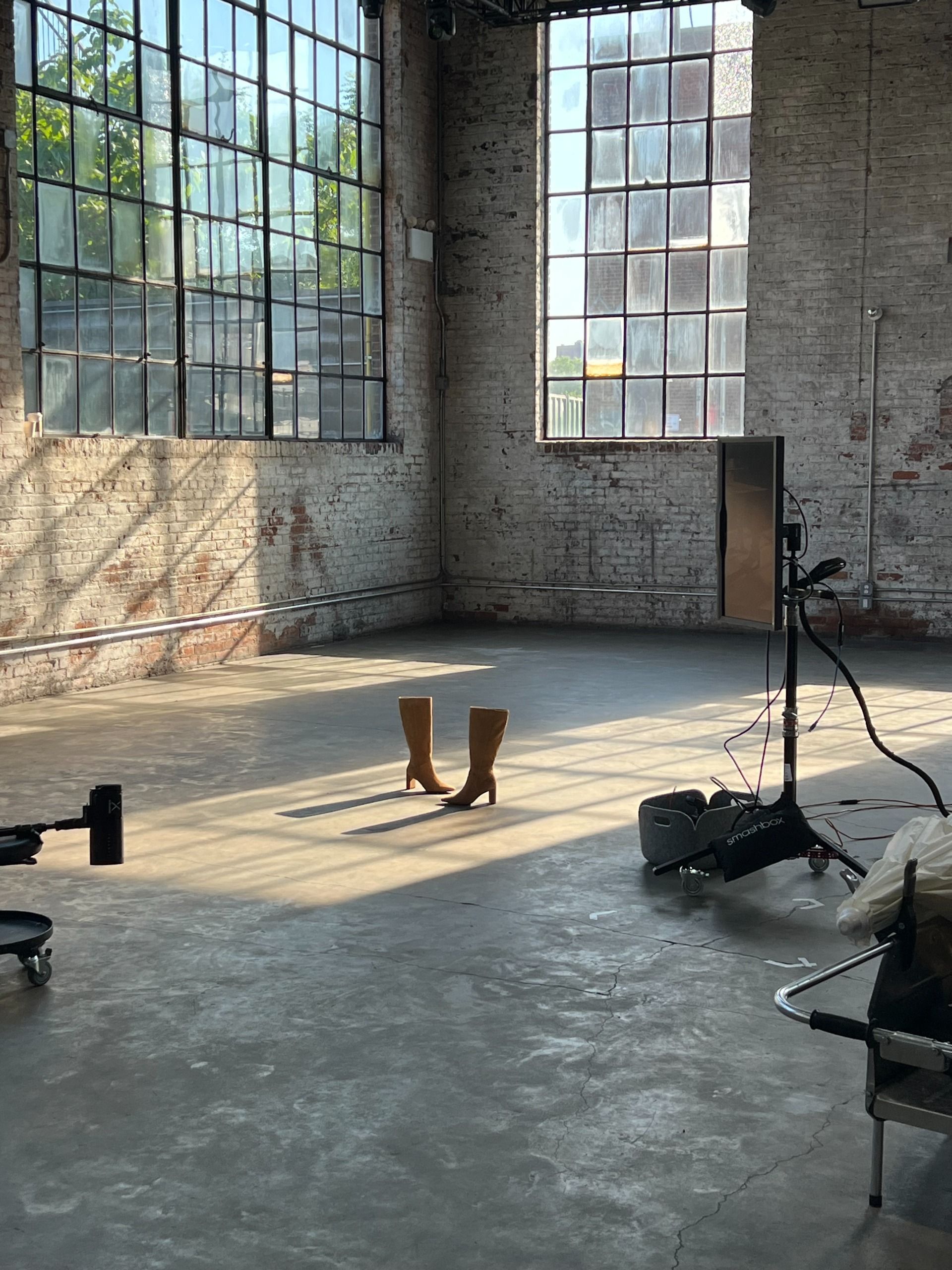 behind-the-scenes image of Naturalizer boots from Lauren Chan's edit