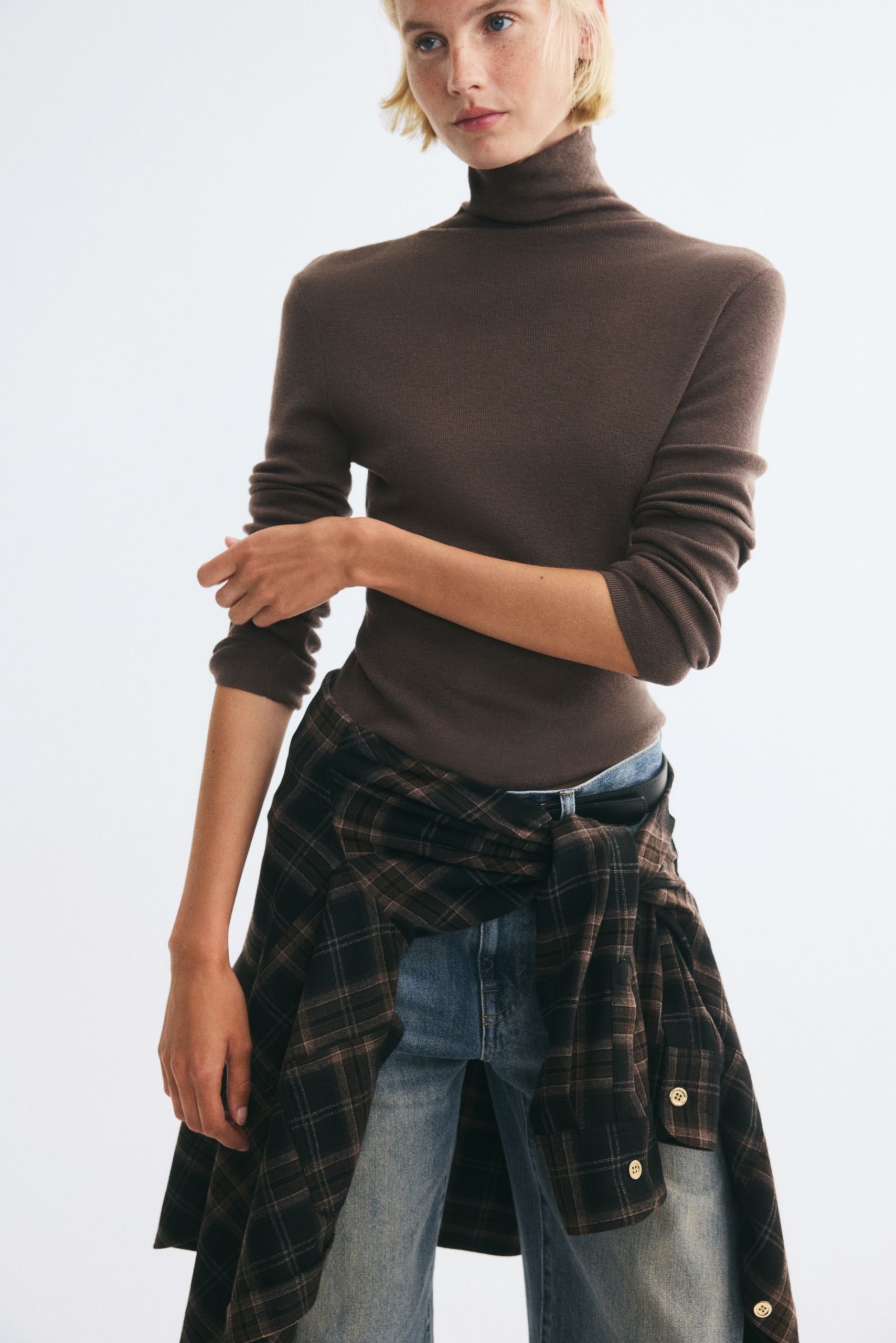 Cashmere-Blend Polo-Neck Jumper