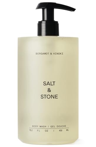 Salt & Stone Body Wash for Women & Men, Bergamot & Hinoki 15.2 Fl Oz