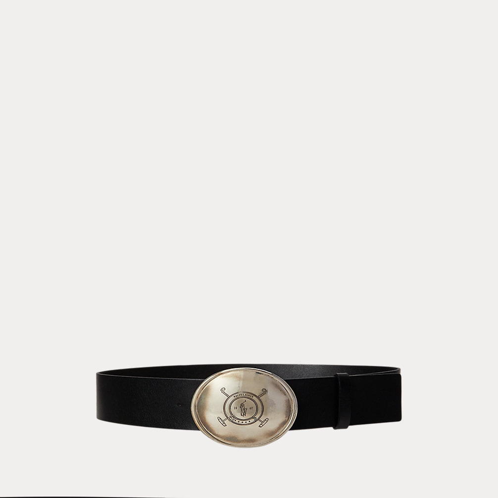 Plaque Buckle Leather Belt
