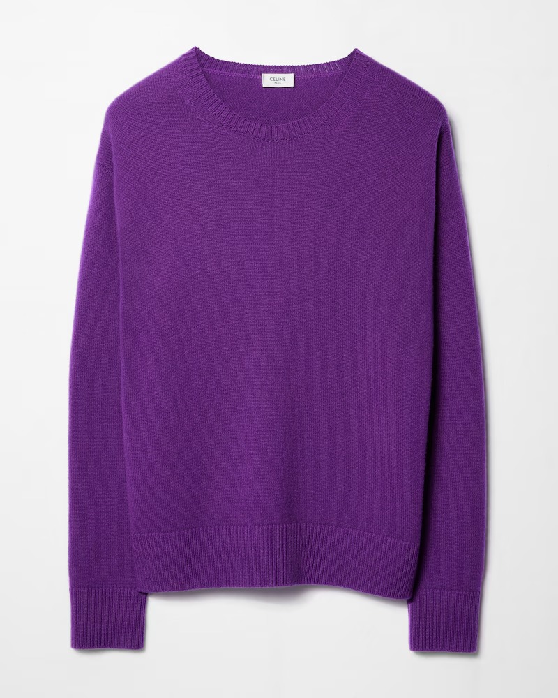 Celine, Classic Elbow-Patch Crewneck in Ultraviolet