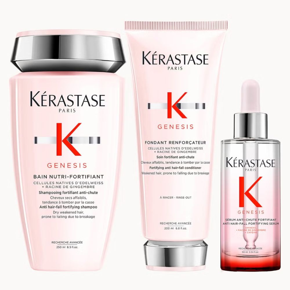 K&eacute;rastase, Genesis Shampoo, Conditioner and Serum Hair Trio Routine