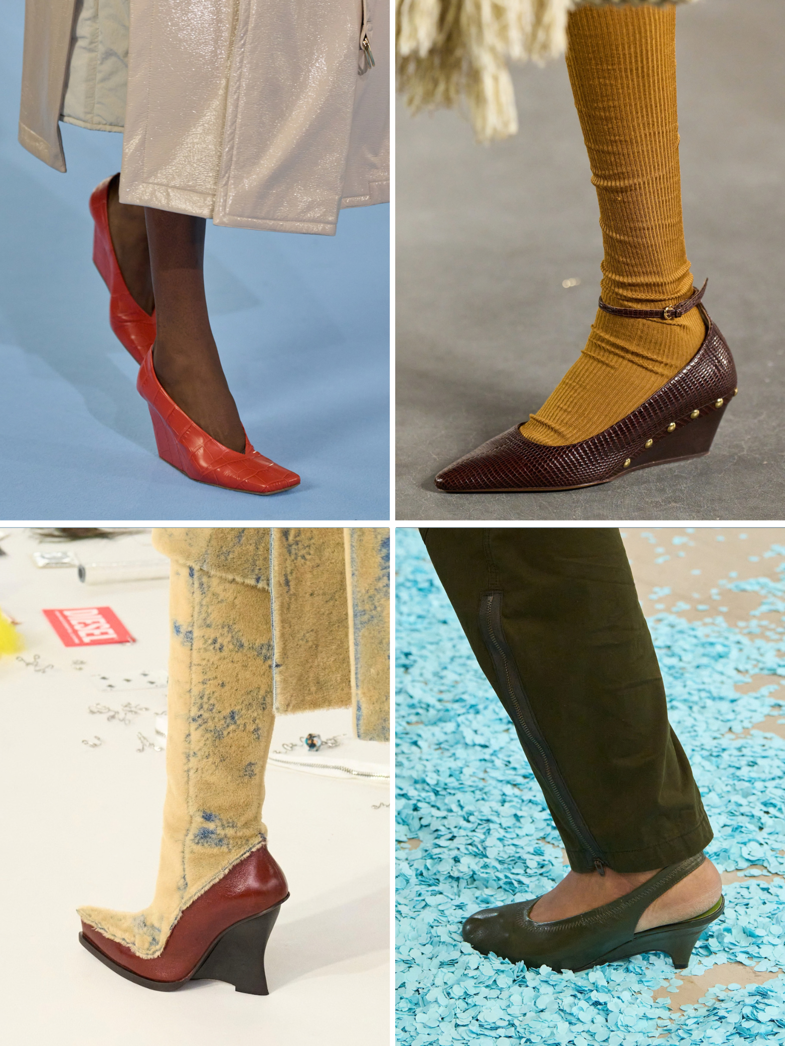 A selection of wedge shoes as seen on the autumn/winter 2026 runways