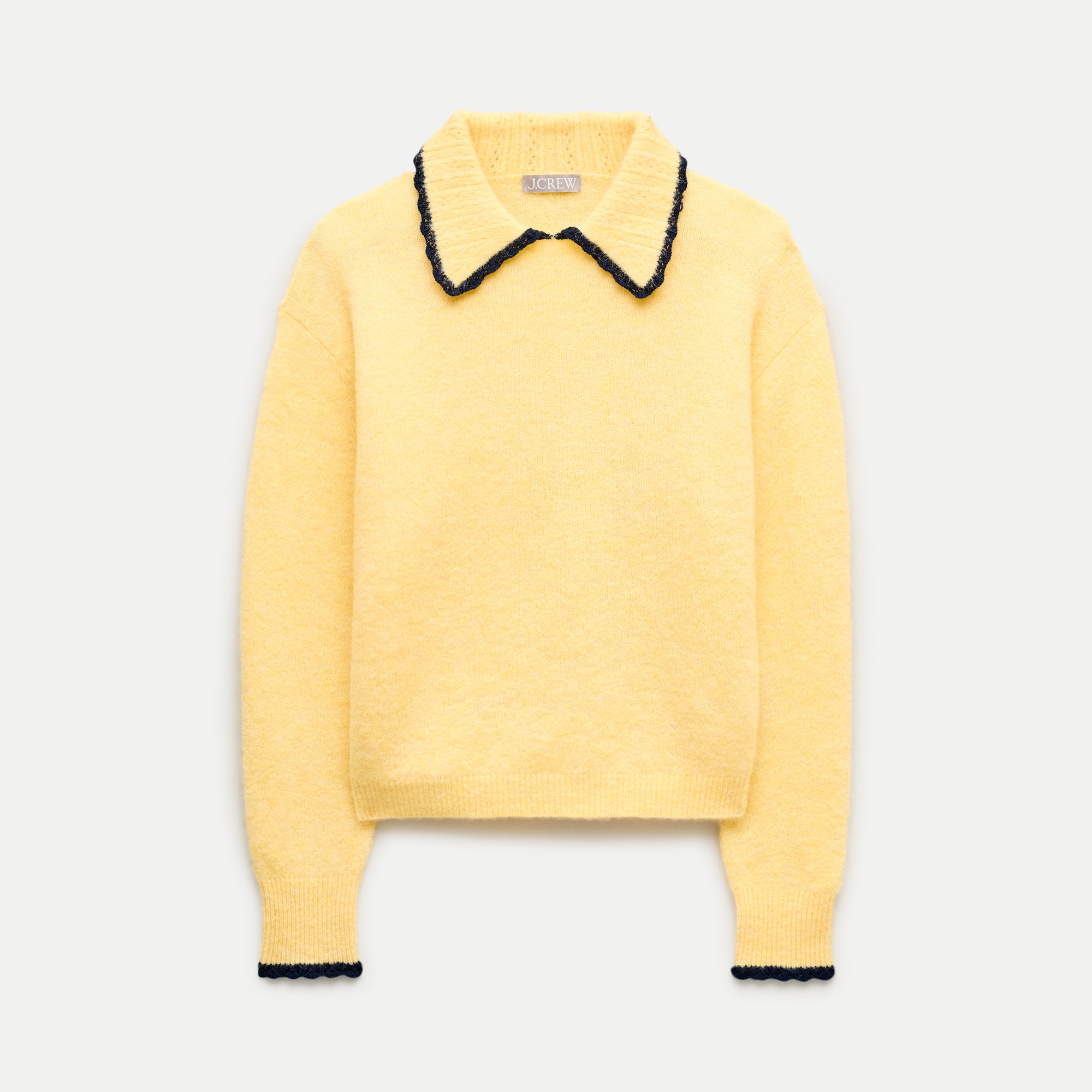Tipped-Collar Sweater in Alpaca Blend