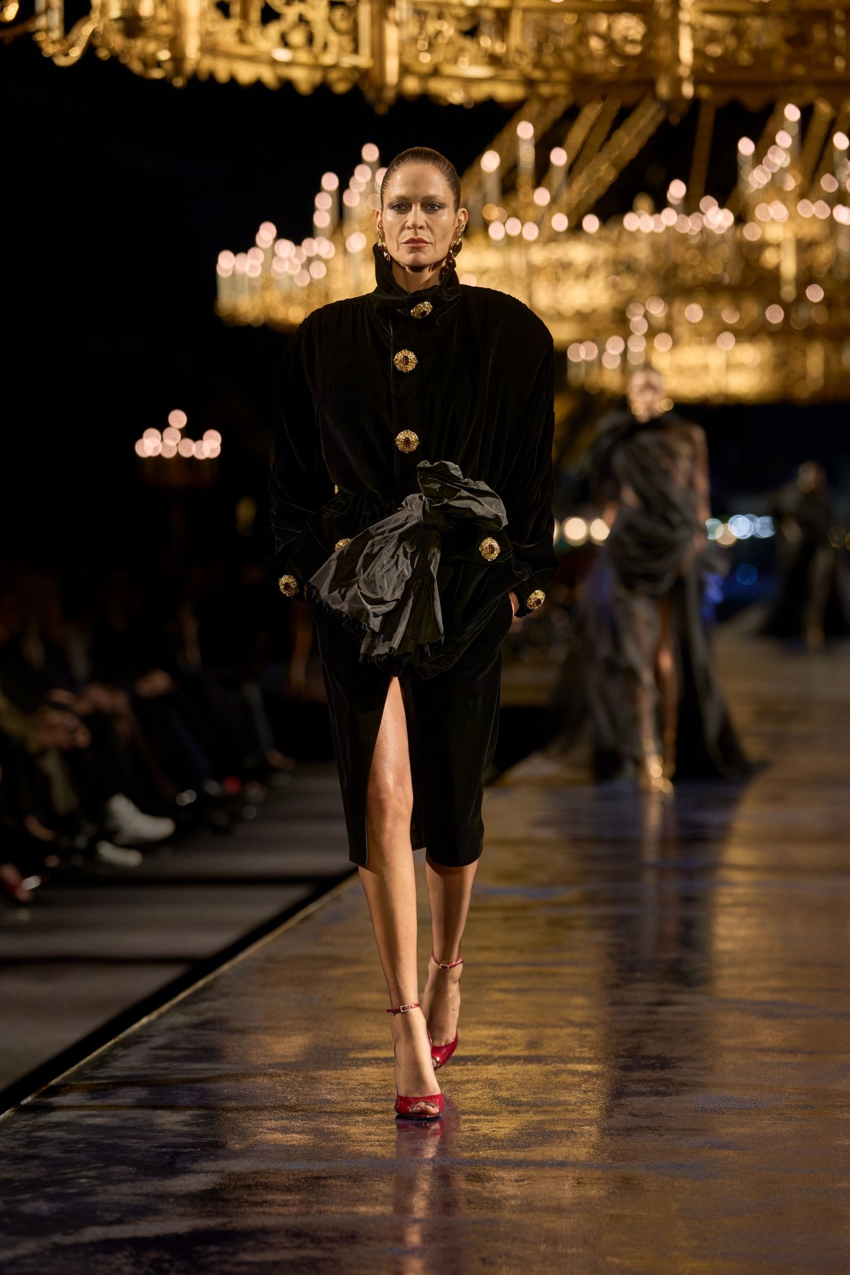 models walking the runway at the Saint Laurent spring/summer 2027 show during Paris Fashion Week