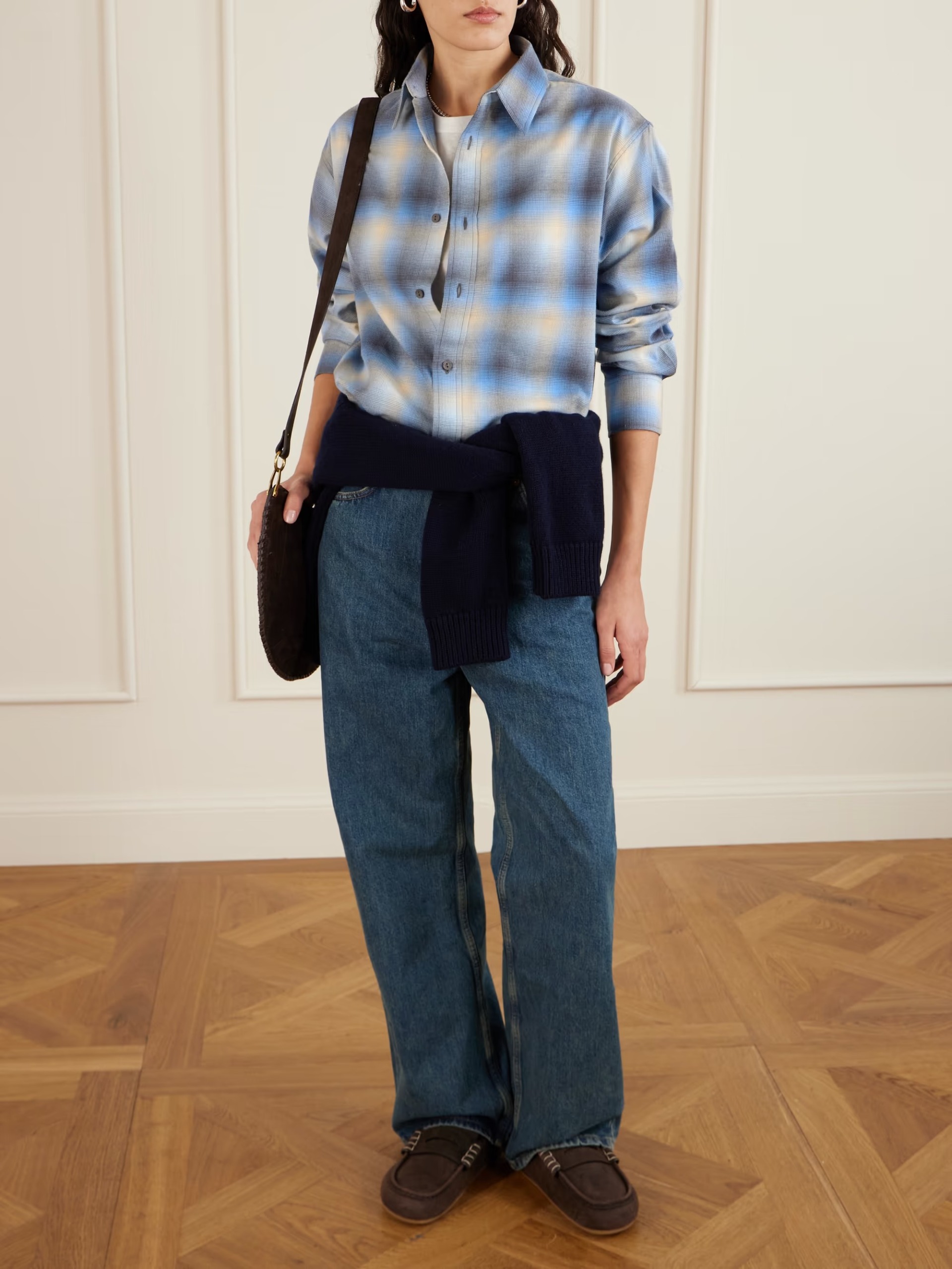 Checked cotton-flannel shirt
