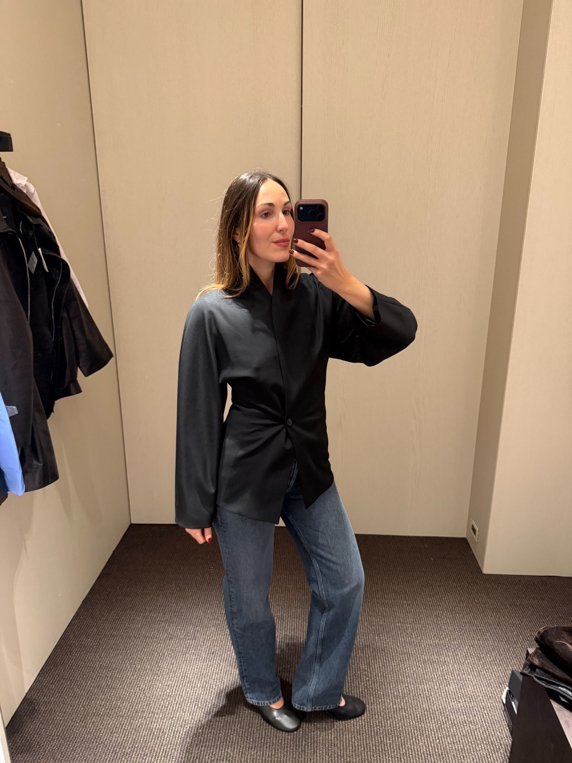 Anna LaPlaca wearing Massimo Dutti clothing at the new NYC flagship store