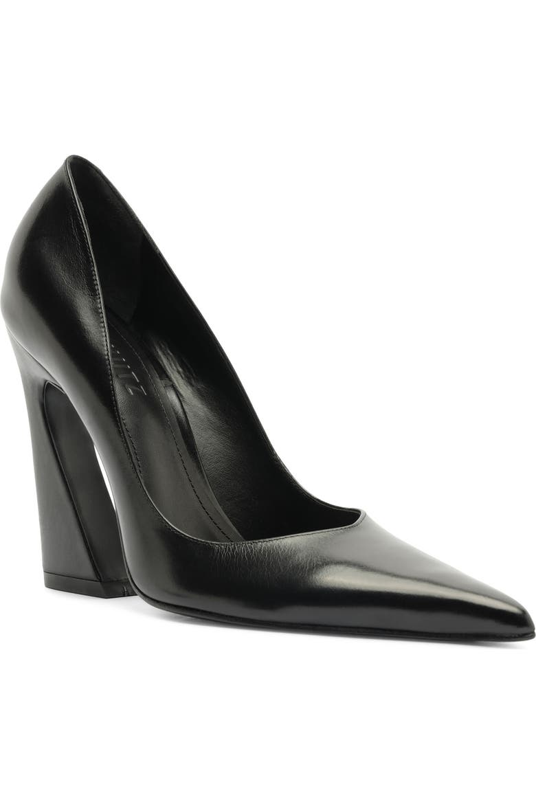 Lexi Pointed Toe Block Heel Leather Pump