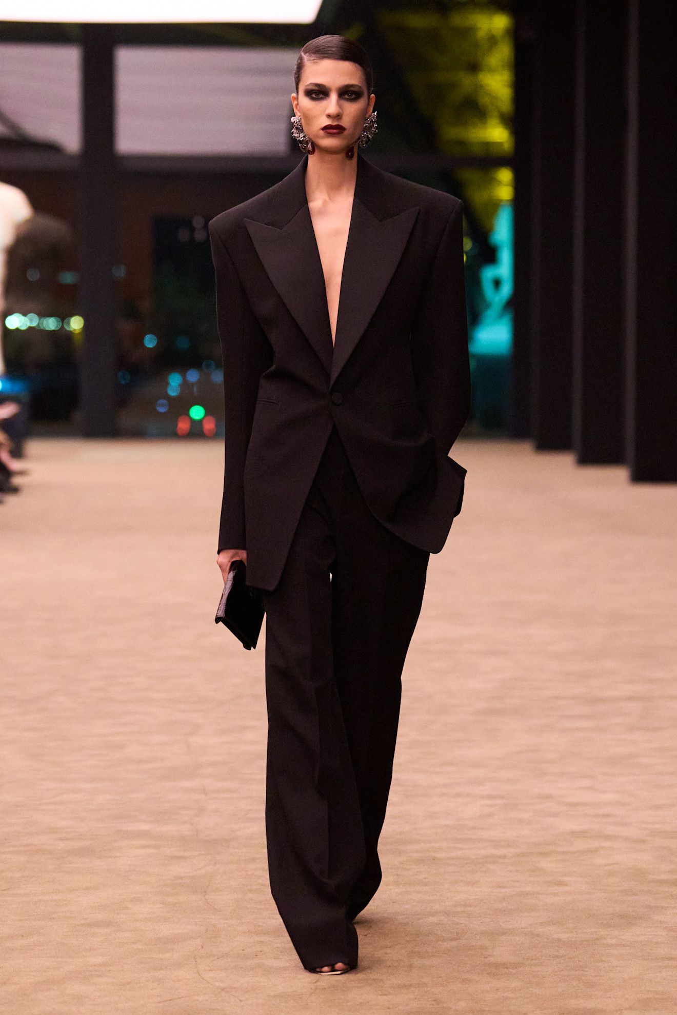 Saint Laurent model wearing a fall 2026 runway look.