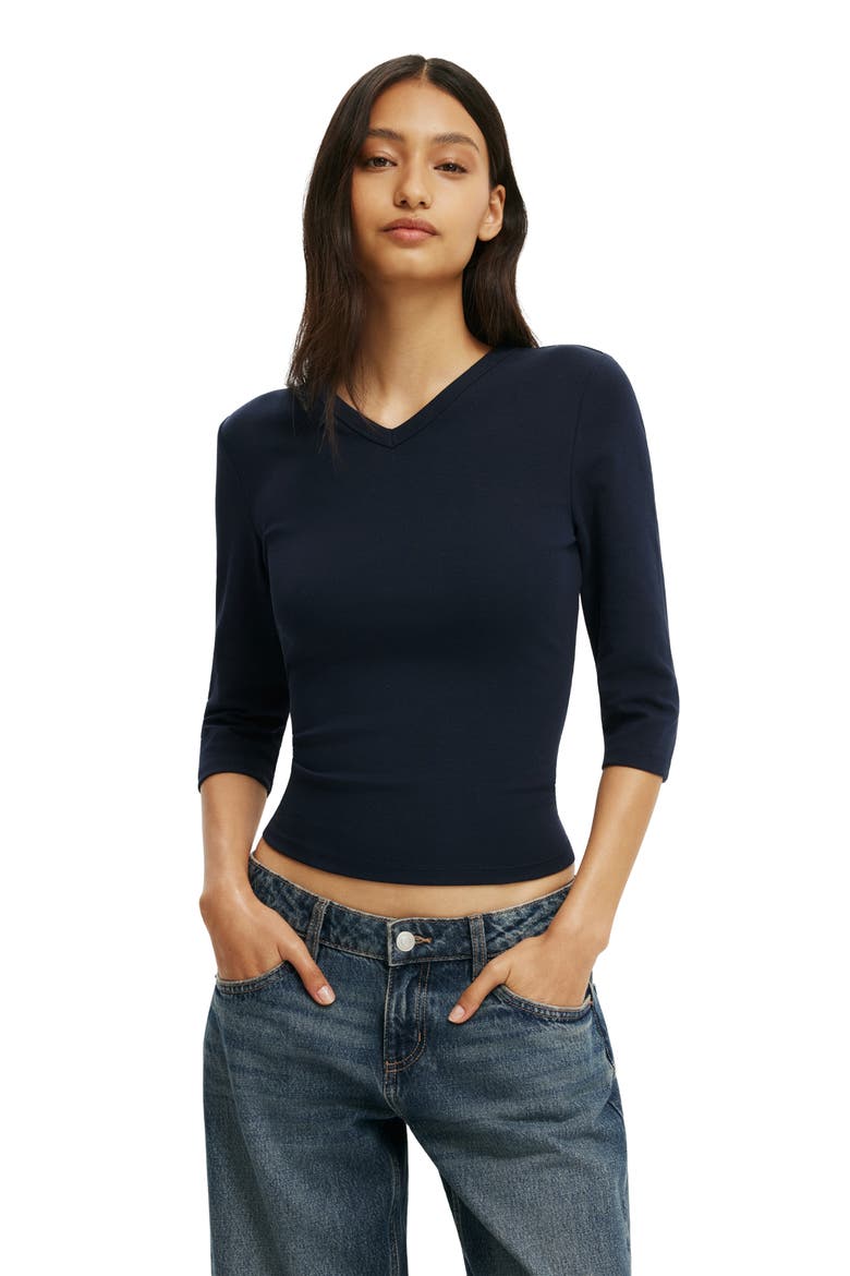 Women's 90s High V Neck &frac34; Sleeve