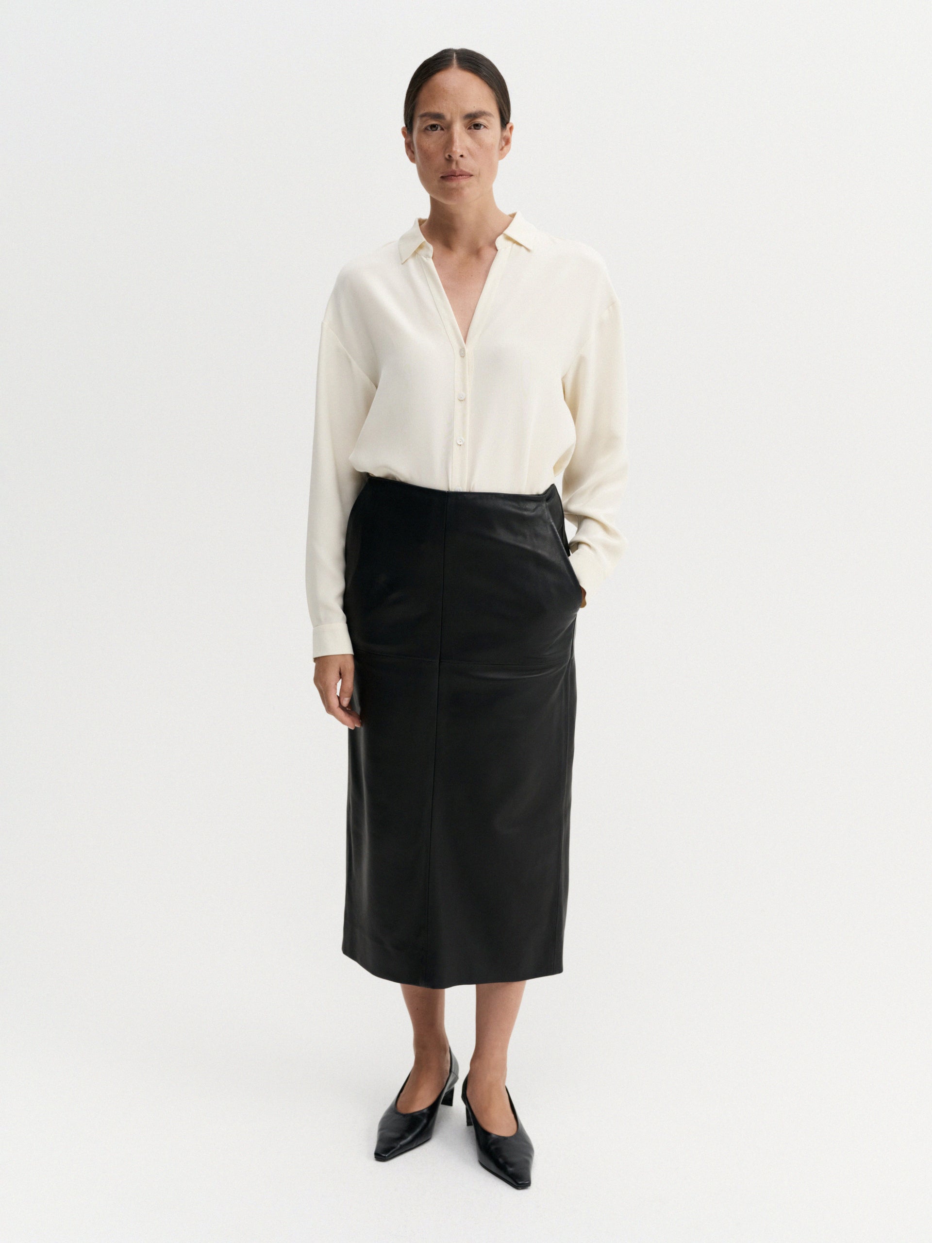 Birdy Leather Skirt, Black - Xs