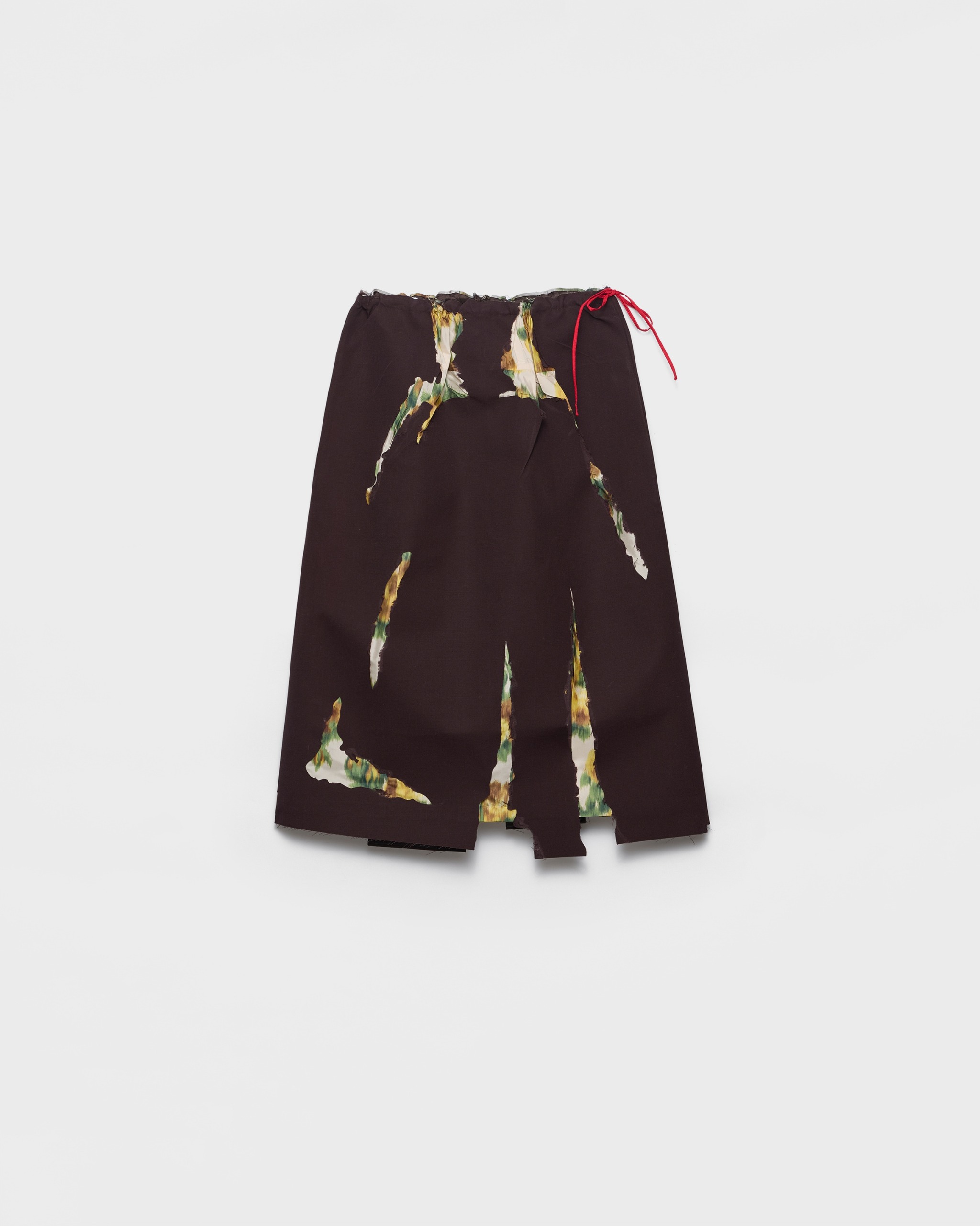Bonded Gabardine Skirt With Devor&eacute; Effect - Ebony