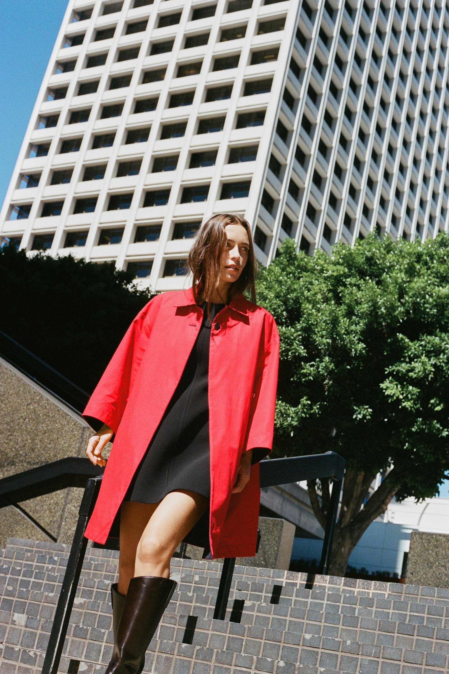 Zw Collection Reversible Midi Trench - Red - S